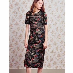 UO Emma Marie Lace Trim Midi Dress